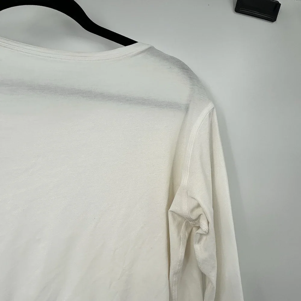 Lululemon Back In Action Organic Cotton Long Sleeve Shirt White Size 8